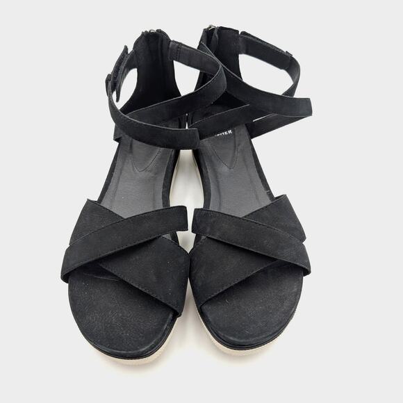 Eileen Fisher Sally Wedge Sporty Sandals Woman's Black Size US11 EU41.5 - Picture 12 of 12